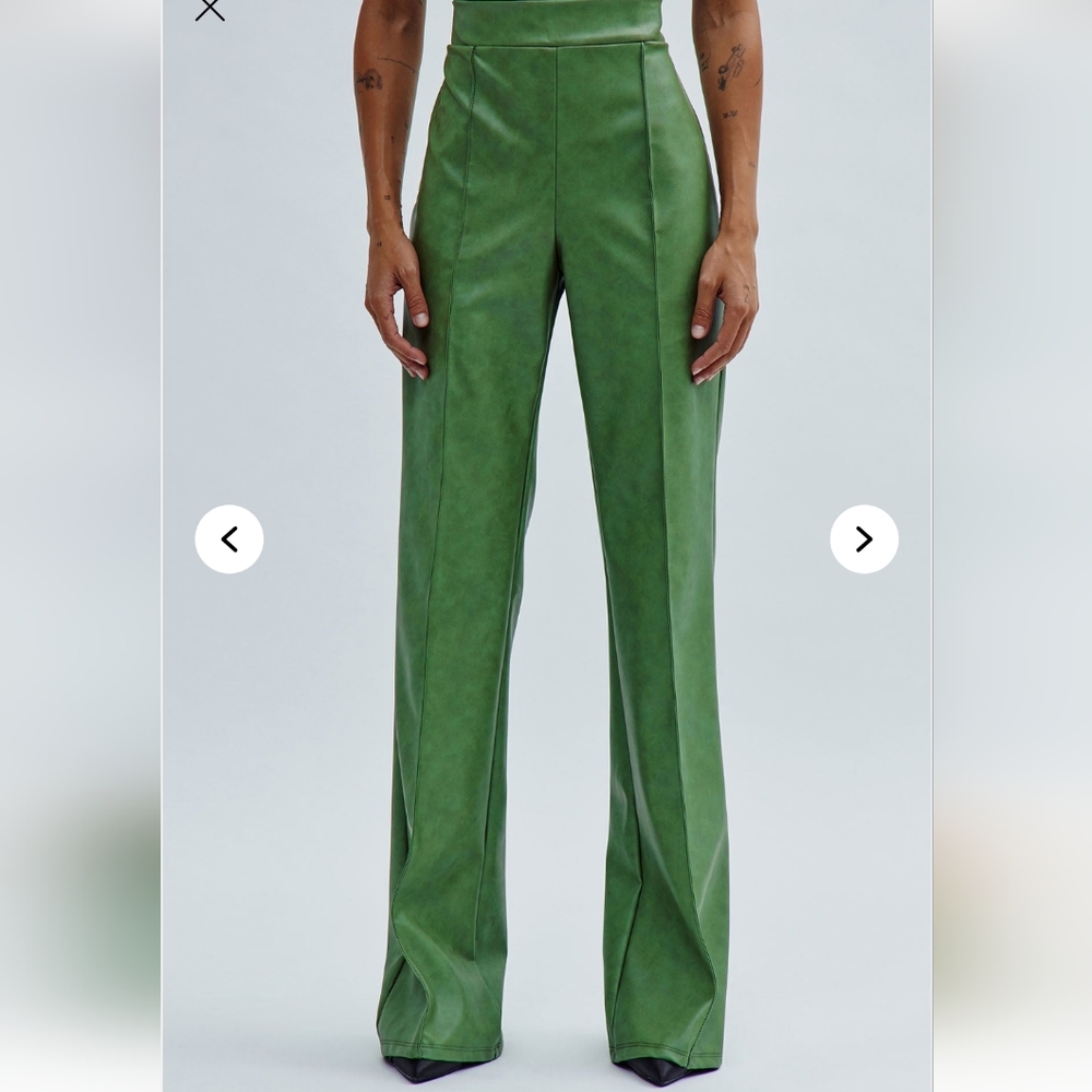 Fashion Nova Sage Green Wide Leg Pants - Picture 5 of 6
